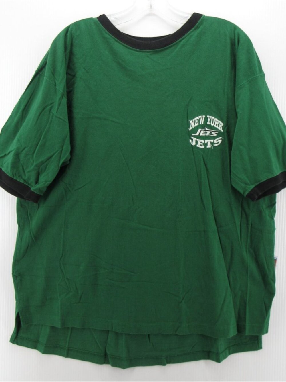 VINTAGE New York Jets Shirt XL The Edge Football NFL Ringer 90s Loose